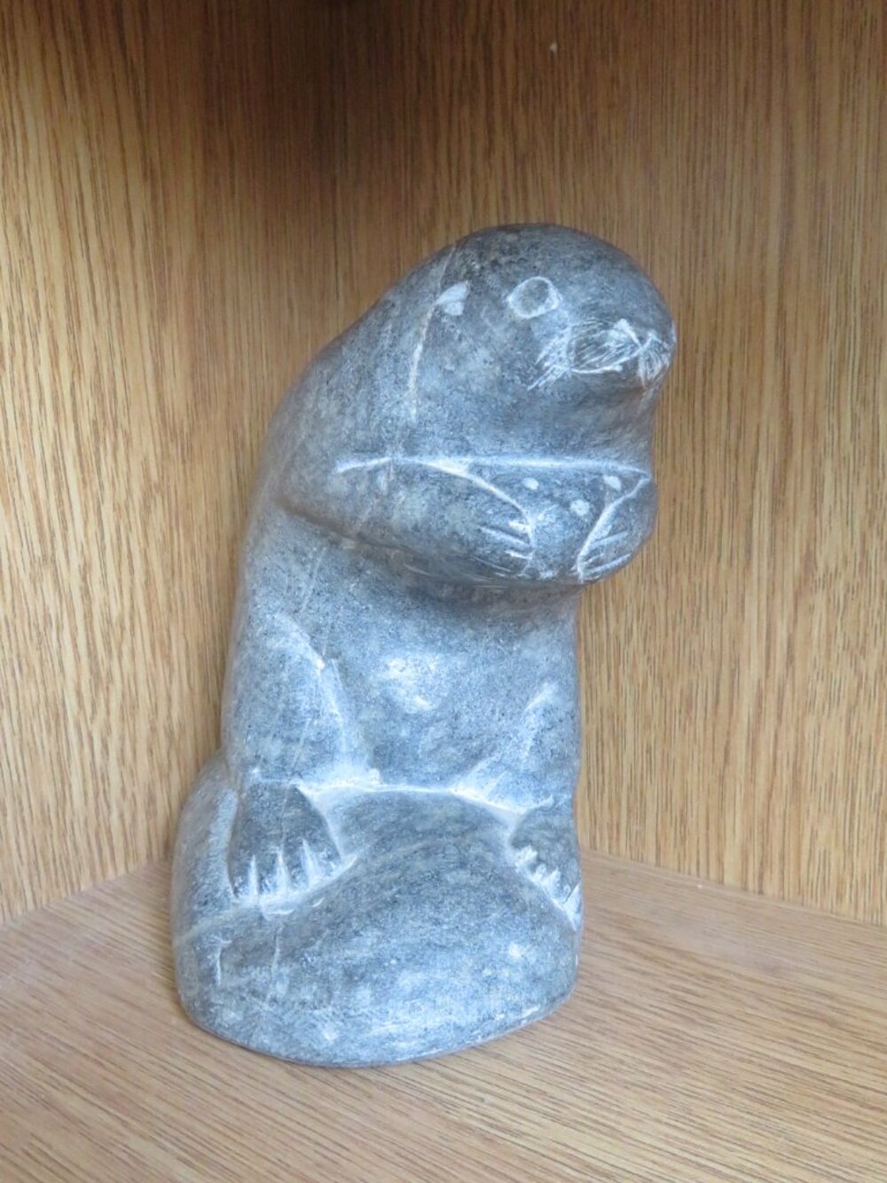 Genuine Carved Soapstone SEA OTTER Sculpture (K844)